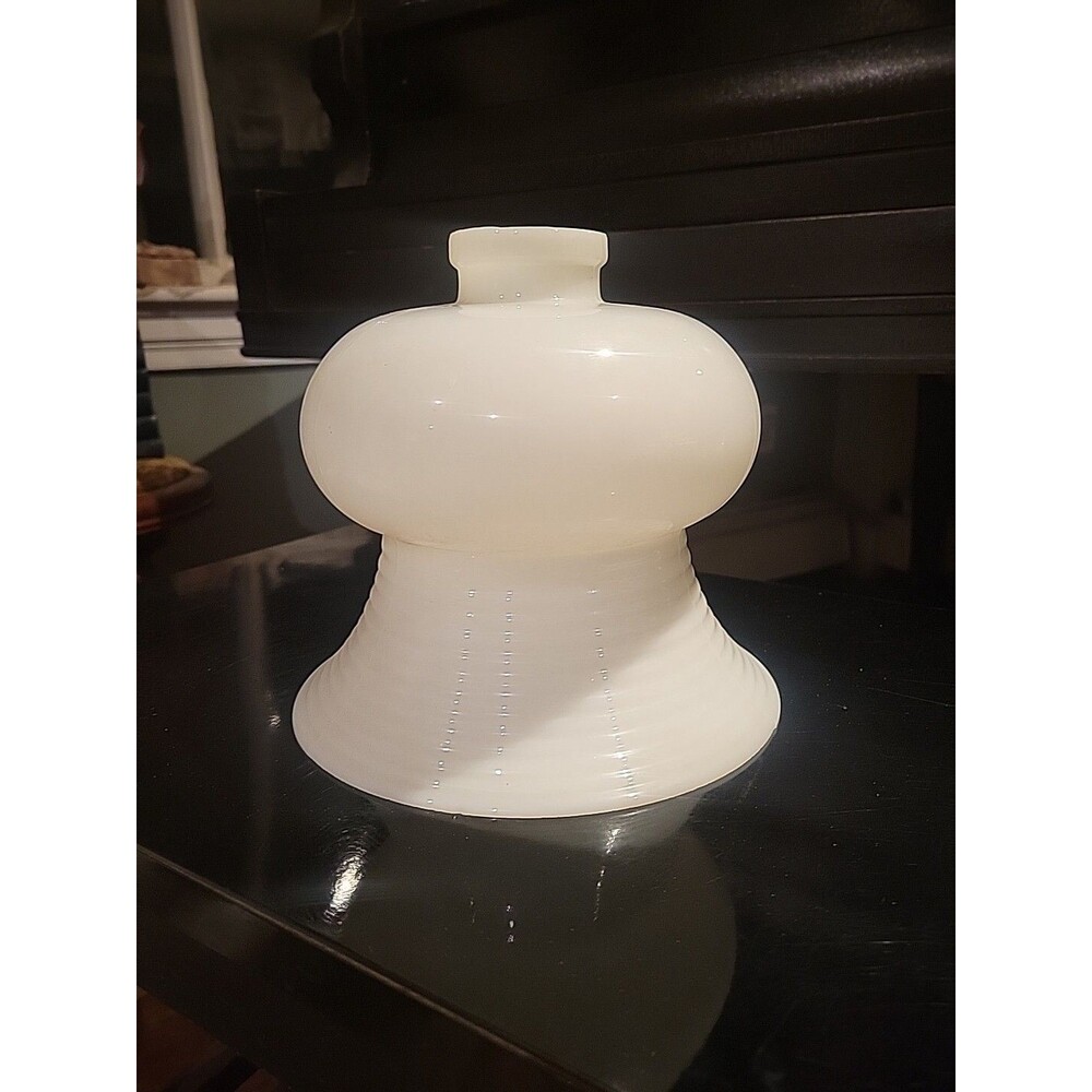 VTG. Art Deco MCM Torchiere Floor Lamp Shade White Opaline Milk Glass